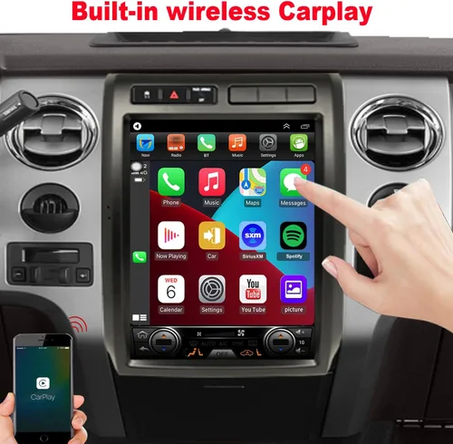 Miniatura 4 de Para Ford F150 actualización de radio 2009 2010 2011 2012, sistema estéreo de CPU de 8 núcleos, pantalla táctil de 12.1 pulgadas, Carplay y Android