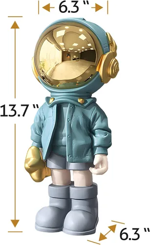 Miniatura 6 de Estatuas de astronauta Dosker, escultura de hombre espacial de poliresina, regalos de arte en azul claro, adorno de figura para decoración