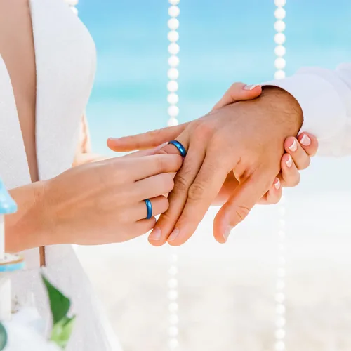 Miniatura 46 de King Will Alianza de boda de carburo de tungsteno para hombres y mujeres, anillos de promesa para parejas abovedados de alto pulido