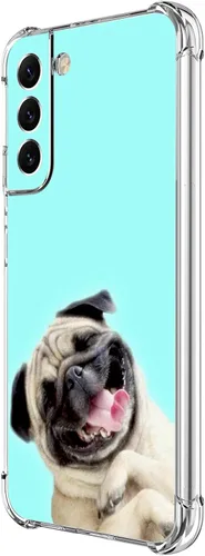 Miniatura 26 de Funda para Galaxy S22, Protección Azul con Flores de Mariposa y Rosas, Funda Anti-Choque y Anti-Arañazos de TPU de Cuerpo Completo para Samsung