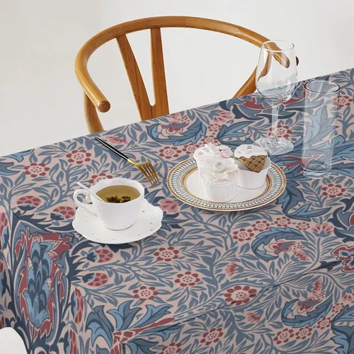 Miniatura 183 de Mantel Floral Retro de Pájaros, Diseño Original Bohemio William Morris Estampado Cubierta de Mesa para Hogar Picnic Fiesta Comedor Cocina William