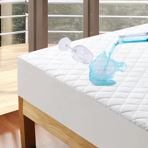 Miniatura 7 de Protector de colchón 100% impermeable de viscosa de bambú, sábana bajera acolchada con bolsillo profundo de 8 a 16 pulgadas, fibra de enfriamiento