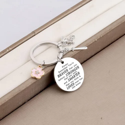 Miniatura 7 de KEYCHIN Llavero de la película Mu Lan y Mushu Dragon Fans Gift You Are Braver Stronger Smarter Than You Think Mu Lan Jewelry