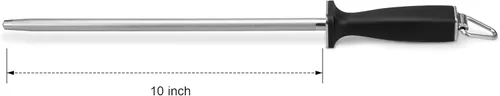 Miniatura 7 de Varilla superior para afilar cuchillos, acero cepillado diamante profesional de 10 pulgadas Tipo C - negro