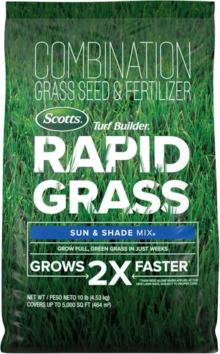 Miniatura 12 de Mezcla de semillas de césped Scotts Turf Builder Rapid Grass Sun & Shade Mix de doble crecimiento rápido para sombra y sol; combinación de semillas