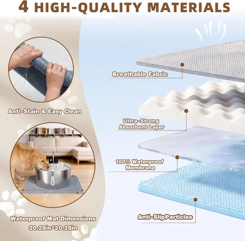 Miniatura 7 de Fuente de agua inalámbrica de acero inoxidable para perros grandes, dispensador de agua para gatos de 7 L/236 onzas, fuente automática de múltiples