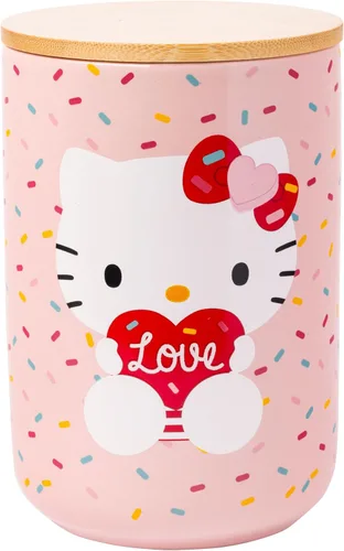 Miniatura 22 de Silver Buffalo Sanrio Hello Kitty Tazón de galletas diseño de gatito rosa tamaño mediano de cerámica Hello Kitty Waving (cerámica)