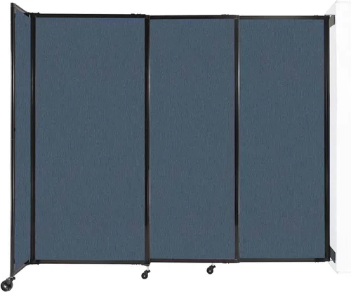 Miniatura 72 de Divisor de habitación de pared recta deslizante montado en la pared Anchos ajustables Ruedas de bloqueo Separador de habitación Paneles
