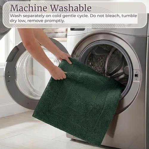 Miniatura 6 de Lavish Home Bathroom Rugs Set - 2-Piece Cotton Bathroom Mat Set, Machine Washable Standard & Large Bath Mats for Washroom, Kitchen, or Laundry Room