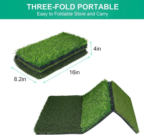 Miniatura 5 de NEWCARE Golf Hitting Mat, Thickened Golf Practice Mat for Indoor Outdoor Training, Swing Path Hitting Turf Mat with Non-Slip Rubber Backing, Golf