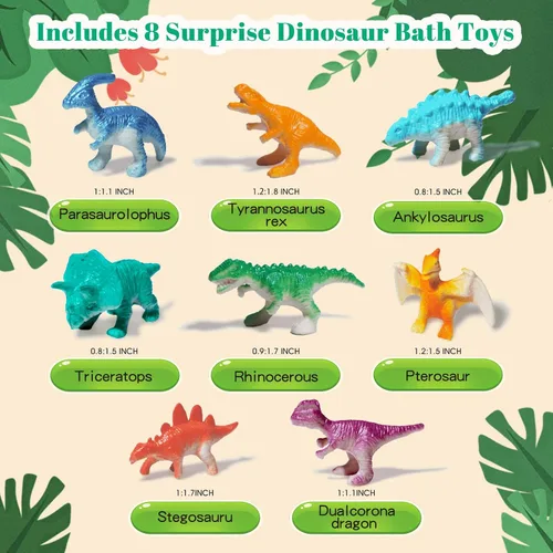 Miniatura 3 de Bombas de baño para niños con sorpresa en el interior, bombas de baño de dinosaurios grandes XXL, 8 piezas, juego de bombas de baño con juguetes
