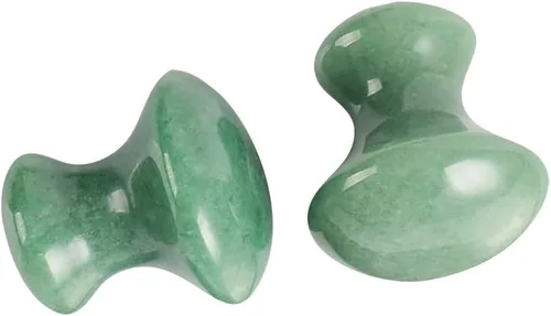 2 piezas Gua Sha herramientas faciales raspando tabla de masaje de hongos cara Jade piedras de belleza masajeador raspador para cuidado de la piel