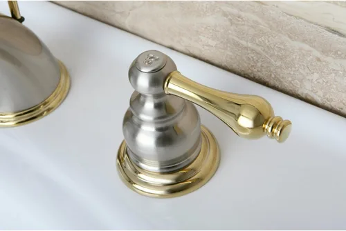 Miniatura 6 de Kingston Brass KB979AL - Grifo victoriano de baño extendido, centro ajustable de 8 pulgadas, níquel cepillado/latón pulido brushed nickel/polished