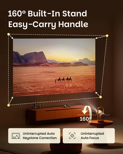 Miniatura 3 de XGIMI Vibe One - Proyector portátil inteligente de 1080P alimentado por batería, Google TV con licencia Netflix, sonido de JBL, batería incorporada