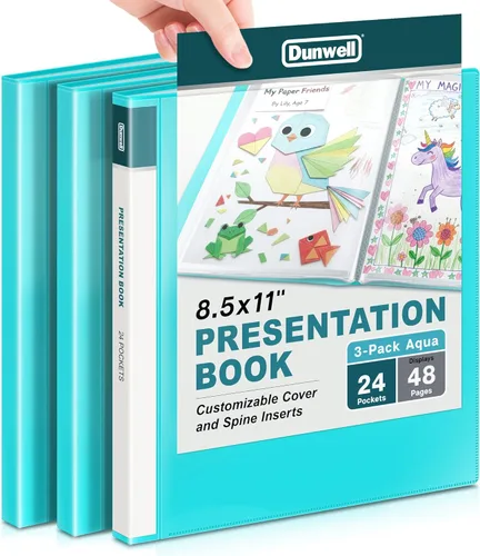 Miniatura 9 de Dunwell - Carpeta de presentación de 24 bolsillos, muestra 48 páginas, carpeta de portafolio de 8.5 x 11 pulgadas con fundas de plástico, Rubí
