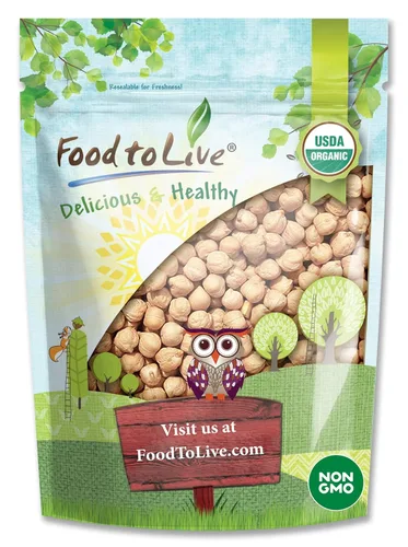 Granos de garbanzo orgánicos / garbanzos secos de by Food to Live (sin OMG, Kosher, crudos, germinados, a granel) - 1 libra