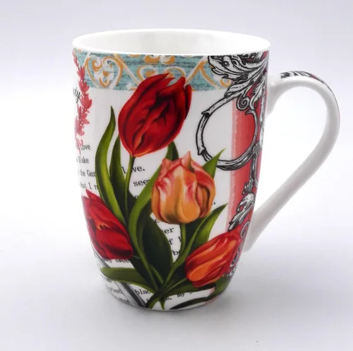 Miniatura 2 de 6903 Uniware - Juego de 4 tazas de porcelana Newbone de 11 onzas