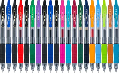 Miniatura 6 de Pilot - Bolígrafos con tinta en gel G2 de alta calidad, punta fina 0.7 mm, colores surtidos, 20 unidades Clásico surtido