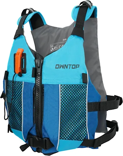 Miniatura 10 de Owntop Chaqueta de natación para adultos y jóvenes, paquete de hidratación, bolsillos de malla duales, silbato adjunto, ultrafina para un movimiento