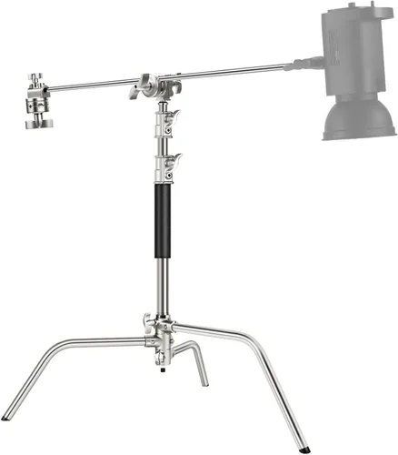 Miniatura 14 de NEEWER Soporte profesional en C resistente de acero inoxidable 100% con brazo de pluma, altura máxima de 10.5 pies, soporte de luz para fotografía