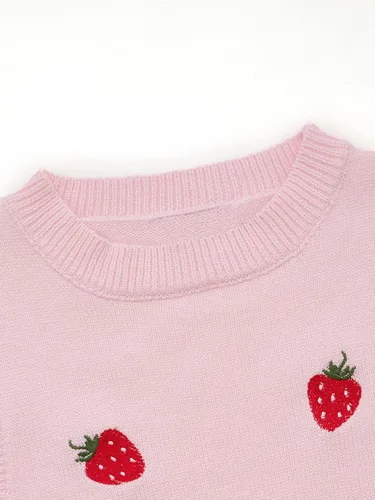 Miniatura 3 de Floerns - Camiseta corta sin mangas con cuello redondo y diseño de fresas para mujer