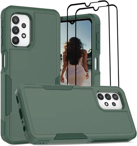 Miniatura 53 de Jeylly Compatible con Samsung Galaxy A22 5G Funda, Funda Samsung A22 5G con 2pcs protectores de pantalla de vidrio templado