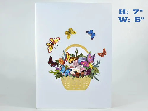 Miniatura 3 de Teabug Cards Cesta de coloridas mariposas emergentes, tarjeta de cumpleaños, tarjeta del día de la madre, tarjeta de recuperación, tarjeta