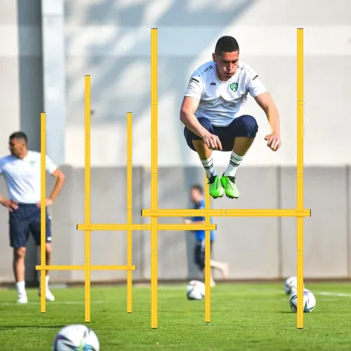 Miniatura 7 de Equipo de entrenamiento de bastones de agilidad: incluye 6 postes de agilidad, 6 obstáculos de salto, escalera de agilidad, 12 conos de fútbol, 1