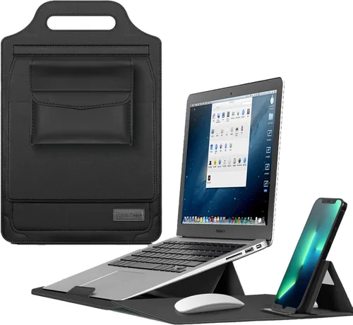 Miniatura 13 de IVY Fundas portátiles para portátiles de 13 y 14 pulgadas con bolso Soporte para computadora portátil Soporte para teléfono Bolsa de almacenamiento