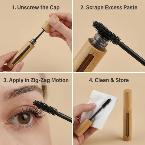 Miniatura 4 de 2 Uds. 6ML Vacío Apariencia de Bambú Pestañas Tubos Tubo de Rímel Soporte de Varita de Pestañas Contenedor Cosmético Maquillaje Muestra Embalaje