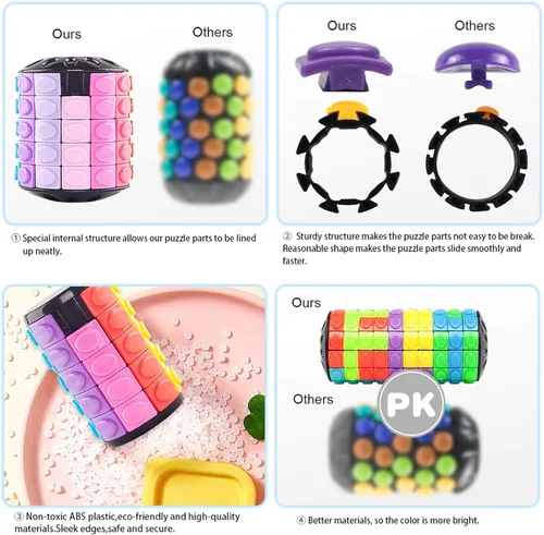 Miniatura 4 de R.Y.TOYS Juguete para ansiedad, rompecabezas de cubo mágico, rompecabezas de cerebro para adultos, juego de mano inquieto de lógica giratoria