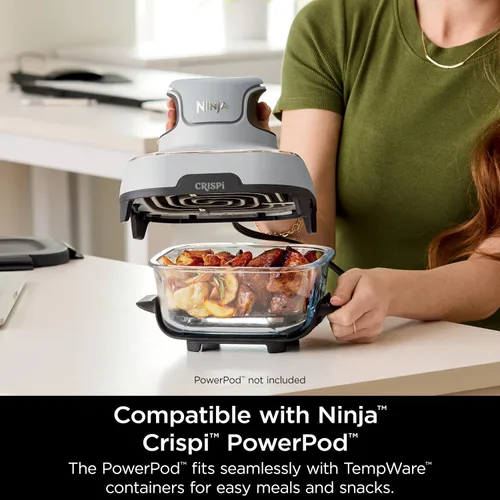 Miniatura 3 de Freidora de aire Ninja, Sistema Crispi de 4QT + 3 contenedores con tapas de almacenamiento, Freidora de aire, Microondas, Congelador y apto