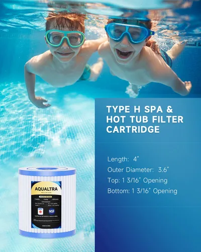 Miniatura 3 de AQUALTRA Filtro de piscina compatible con 29007E tipo H, cartucho de repuesto para bomba de filtro de 330 GPH, filtros de piscina sobre el suelo, 4