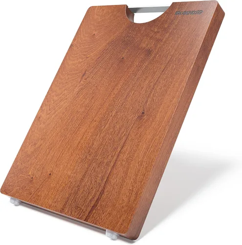 Brosisincorp Tabla de cortar de sapele sólida real, una pieza, sin pegamento, no tóxica, todo entero, bloque de carnicero de madera dura, gruesa,