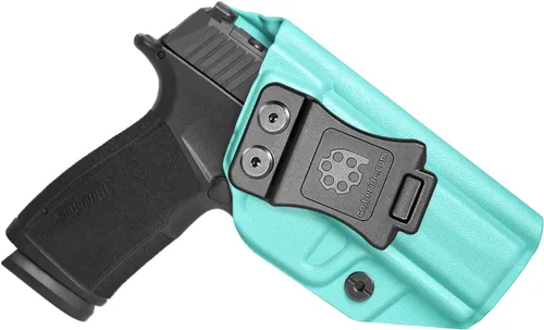 Miniatura 14 de Amberide Sig P365 XMacro IWB Holster, Kydex-Boltaron dentro de la cintura para P365 XMacro 0.354 in, extracción rápida, retención segura, 0-30° Cant
