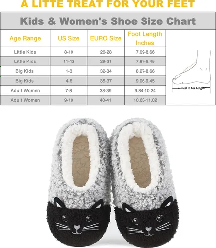 Miniatura 5 de Lindas pantuflas de animales para niños, niñas y mujeres, calcetines de casa mullidos con suela antideslizante suave, regalos únicos para mamá