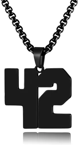 Miniatura 178 de Collar de Número Dorado para Hombre, Cadena de Acero Inoxidable con Colgante de Número para Atletas, Joyería Deportiva Personalizada para Niños