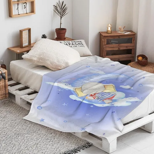 Miniatura 7 de Bonita manta de franela de elefante, ultra suave y acogedora, manta de forro polar ligera y mullida, manta de felpa cálida para sofá, cama, 30 x 40