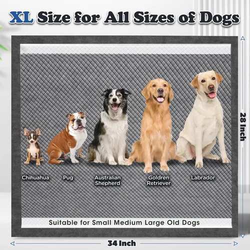 Miniatura 6 de Gimars Almohadillas de carbón extra grandes XXL con control de olores para perros, 9 capas gruesas ultra absorbentes, a prueba de fugas