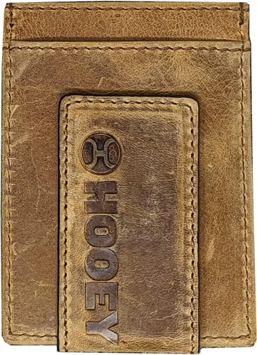 Miniatura 2 de HOOEY Clip de cuero para hombre, Logotipo de cerdo en relieve, marrón