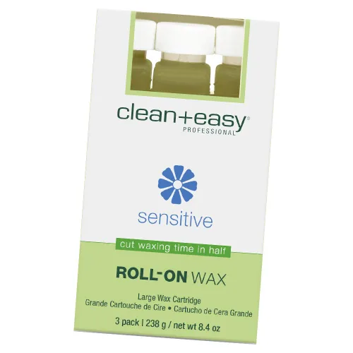 Clean + Easy Recambio de cera enrollable grande (pierna), para tratamiento higiénico de depilación facial y corporal, ideal para pieles sensibles, 3