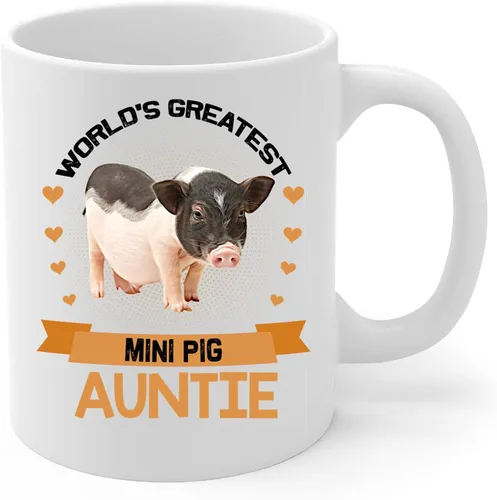 Miniatura 2 de World's Greatest Saddle Mini Pig Auntie Gifts For Tía Taza de café divertida Taza de té de cerámica blanca 11oz Regalos para dueños de mascotas