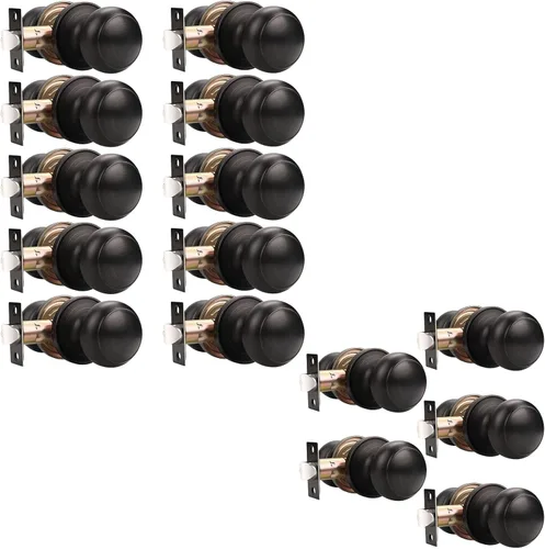 Miniatura 20 de Probrico (paquete de 10 perillas redondas para puertas de paso (sin bloqueo), perillas sin llave para cerraduras de puertas interiores/exteriores