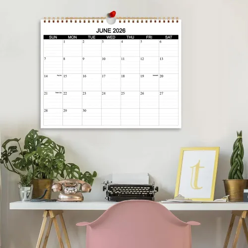 Miniatura 7 de Calendario 2026 – Calendario de pared 2026 desde enero de 2026 a diciembre de 2026, calendario de 12 meses con papel grueso para planificar en casa