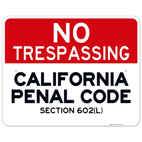 Miniatura 17 de Señal de California No Trespassing, sección 602 de código penal, 10 x 7 pulgadas, aluminio 040 libre de óxido, resistente a la decoloración
