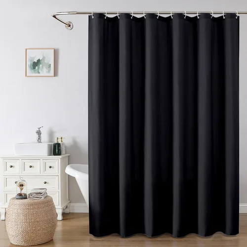 Miniatura 15 de OVZME Zora Cortina de Ducha de Tela para Cabina de 36 x 72 Pulgadas - Cortina de Ducha Pequeña Suave Negra para Baño para Tamaño de Cabina Estrecha