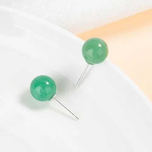 Miniatura 84 de Natural Stone Stud Earrings for Women 8mm Sterling Silver Genuine Gemstone Earrings Handmade Sterling Silver Crystal Stud Earrings for Women
