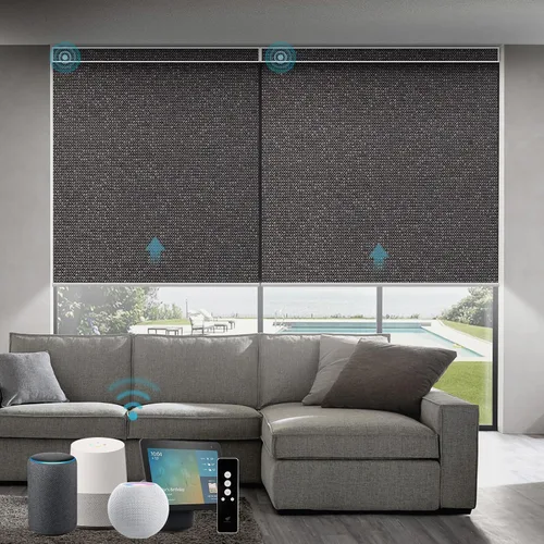 Miniatura 20 de SmartWings Persianas Motorizadas con Sombras para Ventana Control Remoto Funciona con Thread Apple Homekit Z-Wave Alexa 100% Blackout de Doble Cara