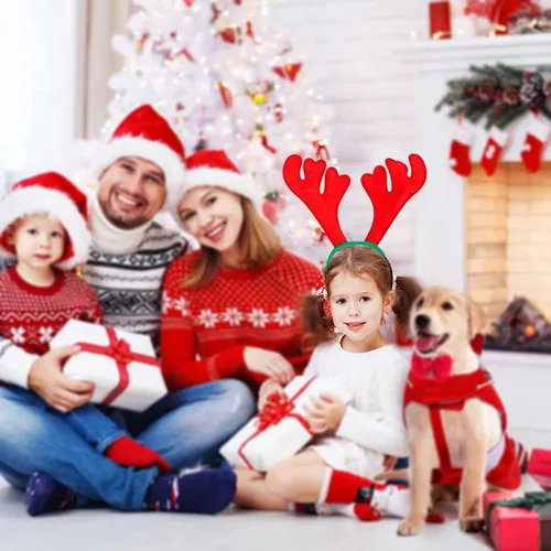 Miniatura 6 de Propsicle Diadema de cuernos de reno de Navidad para accesorios de disfraces de Navidad (paquete de 2) decoración de fiesta de Navidad