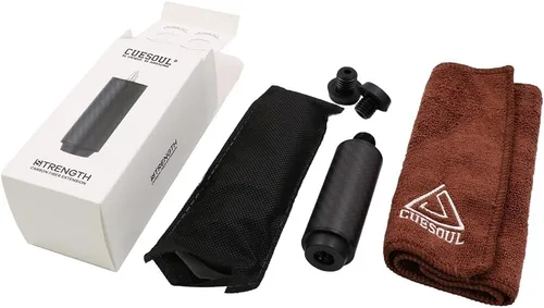 Miniatura 9 de CUESOUL Extensión de taco de piscina de fibra de carbono con 3 accesorios de parachoques